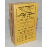 Wisden Cricketers' Almanack 1925. 62nd edition. Original paper wrappers. Light wear to wrappers