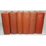 Wisden Cricketers' Almanack 1950, 1952, 1954, 1955, 1956 and 1957. Original hardback editions with