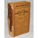 Wisden Cricketers' Almanack 1920. 57th edition. Original paper wrappers. Darkening, wear and heavy