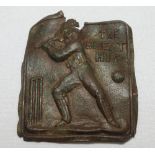 'The Great Hit'. Rare brass belt buckle embossed with inscription 'The Great Hit' with an image of a