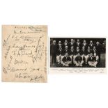 Australia tour to England 1938. Album page fully signed in black ink by all sixteen members of the