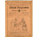 Tottenham Hotspur v Oldham Athletic. English League Division 1. Season 1910-1911. Original programme