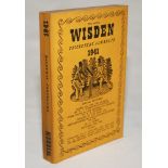 Wisden Cricketers' Almanack 1941. 78th edition. Original limp cloth covers. Only 3200 paper copies