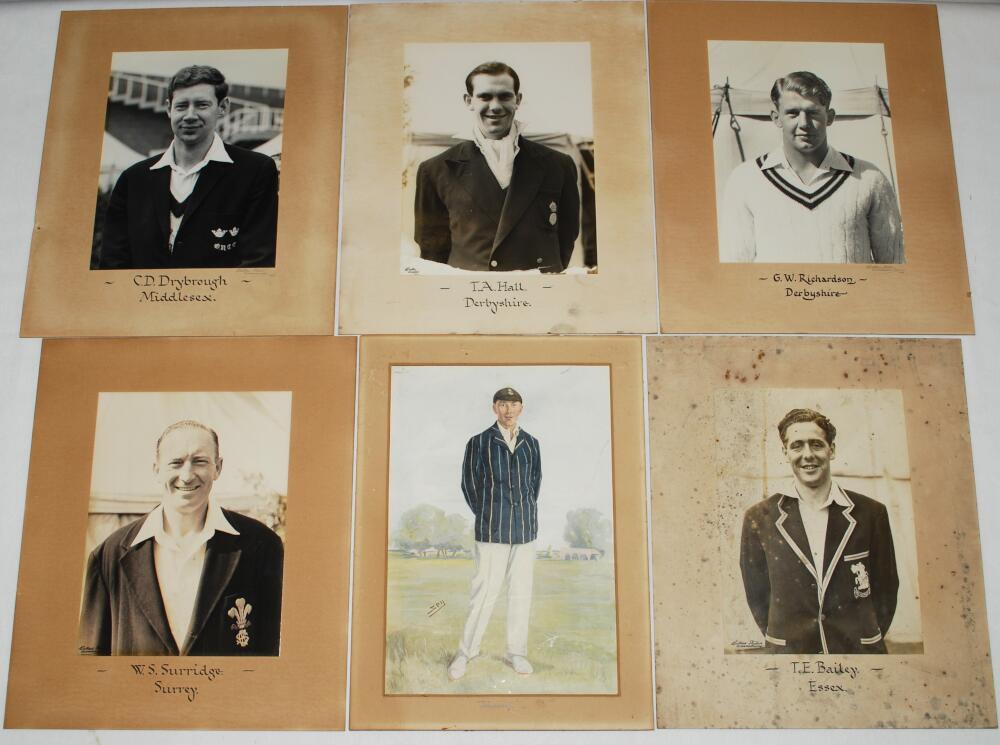 Cricket portraits early 1950s/1960s. A selection of eleven original mono portrait photographs by - Image 2 of 2