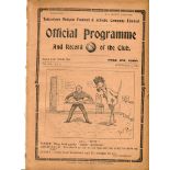 Tottenham Hotspur v Chelsea. English League Division 1. Season 1914-1915. Original programme for the