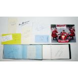 Two autograph albums comprising a total of approx. ninety signatures of cricketers, footballers,