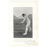 William Gunn. Nottinghamshire & England 1880-1904. Bookplate photograph of Gunn in batting pose,