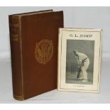 Gilbert Jessop. 'A Cricketer's Log', G.L. Jessop, London 1922. Brown cloth with gilt emblem to front