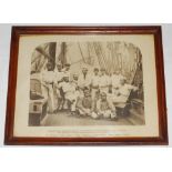 '"England's Twelve Champion Cricketers", by T.H. Hennah... photographed on board ship at Liverpool