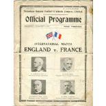 England v France 1933. Official programme for the International match played at White Hart Lane on