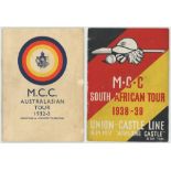 'Bodyline'. Official Orient Line 'S.S. Orontes' brochure for the 'M.C.C. Australasian Tour 1932-33'.