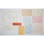 County signatures 1958-1966. Ten album pages or sheets of County signatures. Counties are Derbyshire