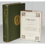 'Cricket. A New Edition'. P.F. Warner, Badminton Library, London 1920. Good dustwrapper. 'My