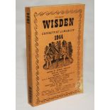 Wisden Cricketers' Almanack 1944. 81st Edition. Original limp cloth covers. Only 5600 paper copies