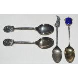 Golf spoons. Nice selection of four silver hallmarked spoons. Two bear a golf club crest 'K.G.C.' to