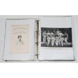 Test and County cricket mid-1800s-1960s. Five binders comprising a comprehensive collection of