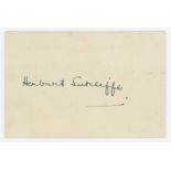 Herbert Sutcliffe. Yorkshire & England 1919-1945. Excellent ink signature of Sutcliffe on white