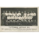 Tottenham Hotspur 1925/26. Mono real photograph postcard of the team and trainer, standing and