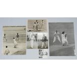 Assorted cricket photographs 1950s-1960s. A mixed selection of six original mono press and the odd