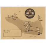 England tour to Australia 1936/37. 'Test Match Favourites'. Original paper wallet with printed dates