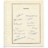 Hampshire 1954. Page with printed title and border, very nicely signed in ink by fifteen members