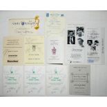 Cricket menus 1969-2005. A selection of twenty seven official menus for dinners, eleven signed by