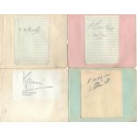 Cricket autographs 1930s onwards. Eight album pages with eleven signatures in pencil and ink of