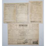 Warwickshire and Derbyshire 1925-1939. Four official scorecards. Warwickshire v Leicestershire,