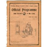 Tottenham Hotspur v Aston Villa. English League Division 1. Season 1913-1914. Original programme for