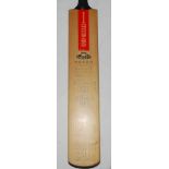 England v India and Pakistan 1982. Gray Nicholls 'GN100' full size bat signed to the face by