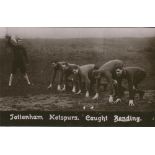 'Tottenham Hotspurs. Caught Bending. 2' 1909. Early mono real photograph postcard of some of the