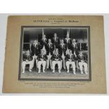 Australia v England 1954. Official mono photograph of the Australian team standing and seated in