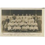 Tottenham Hotspur 1904/05. Early mono real photograph postcard of the team and officials, standing