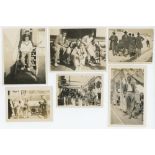 Australia tour to England 1930. Six nice original sepia candid photographs of the Australian touring