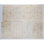 Lancashire C.C.C. scorecards 1927-1939. A selection of official 'home' scorecards, the majority