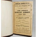 Wisden Cricketers' Almanack 1911. 48th edition. Bound in brown boards, original wrappers, with