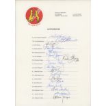 Australian 'Rebel' tour of South Africa 1986/87. Official autograph sheet fully signed in ink by all