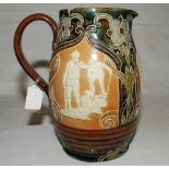 Royal Doulton Lambeth Golf Pitcher. A large and impressive Royal Doulton Lambeth stoneware jug, of