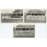 Scarborough Cricket Festival 1954 and 1957. Three original mono real photograph plain back postcards