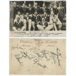New Zealand 1931. Mono real postcard of the New Zealand touring team to England. Angus Thomas Ltd.