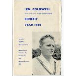 Worcestershire C.C.C. Official Benefit or Testimonial booklets/handbills for Len Coldwell (1968),