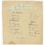 Australia tour to England 1956. Card fully nicely signed in ink (two in pencil) by all twenty one