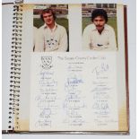 County cricket 1960s/1970s. Large brown album comprising official player and team photographs and