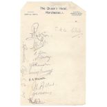 Northumberland C.C.C. 1939. Eleven signatures in ink of the Northumberland team signed to The