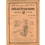 Tottenham Hotspur v Manchester City. English League Division 1. Season 1912-1913. Original programme