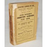 Wisden Cricketers' Almanack 1899. 36th edition. Original paper wrappers. Front wrapper cleanly