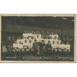 Tottenham Hotspur 1919/20. Early mono real photograph postcard of the team, officials and board