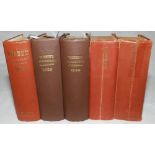 Wisden Cricketer's Almanack 1947, 1948, 1949, 1950 and 1951. The 1947, 1948 and 1951 are all