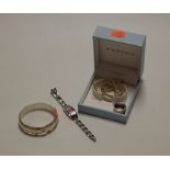 A lady's Hot Diamonds stainless steel cased wristwatch, No.TO3600229; together with a silver bangle;