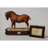 A Royal Worcester model of a Suffolk stallion, modelled by Doris Lindner, on stand, model No.151/